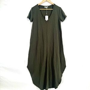 Z Supply Midi Shirt Dress S Lagenlook Minimalist Oversized Casual Comfort Earthy
